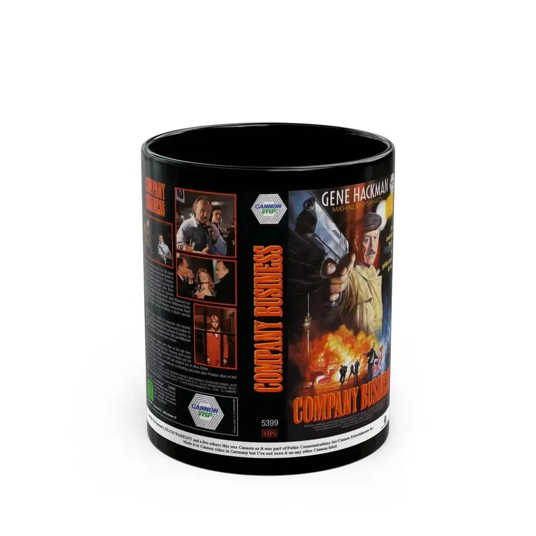 COMPANY BUSINESS GENE HACKMAN (VHS COVER) - Black Coffee Mug 11oz - Go Mug Yourself