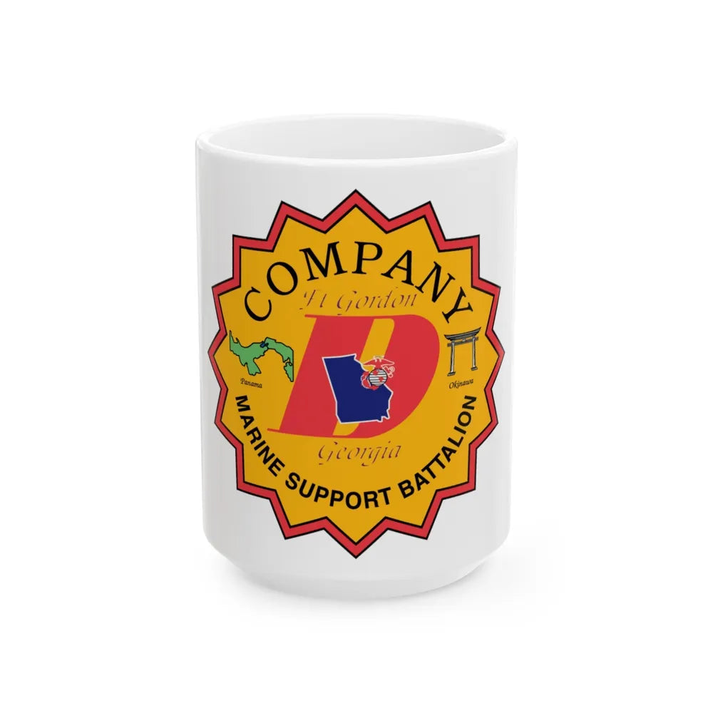 Company D Georgia (USMC) White Coffee Mug-15oz-Go Mug Yourself