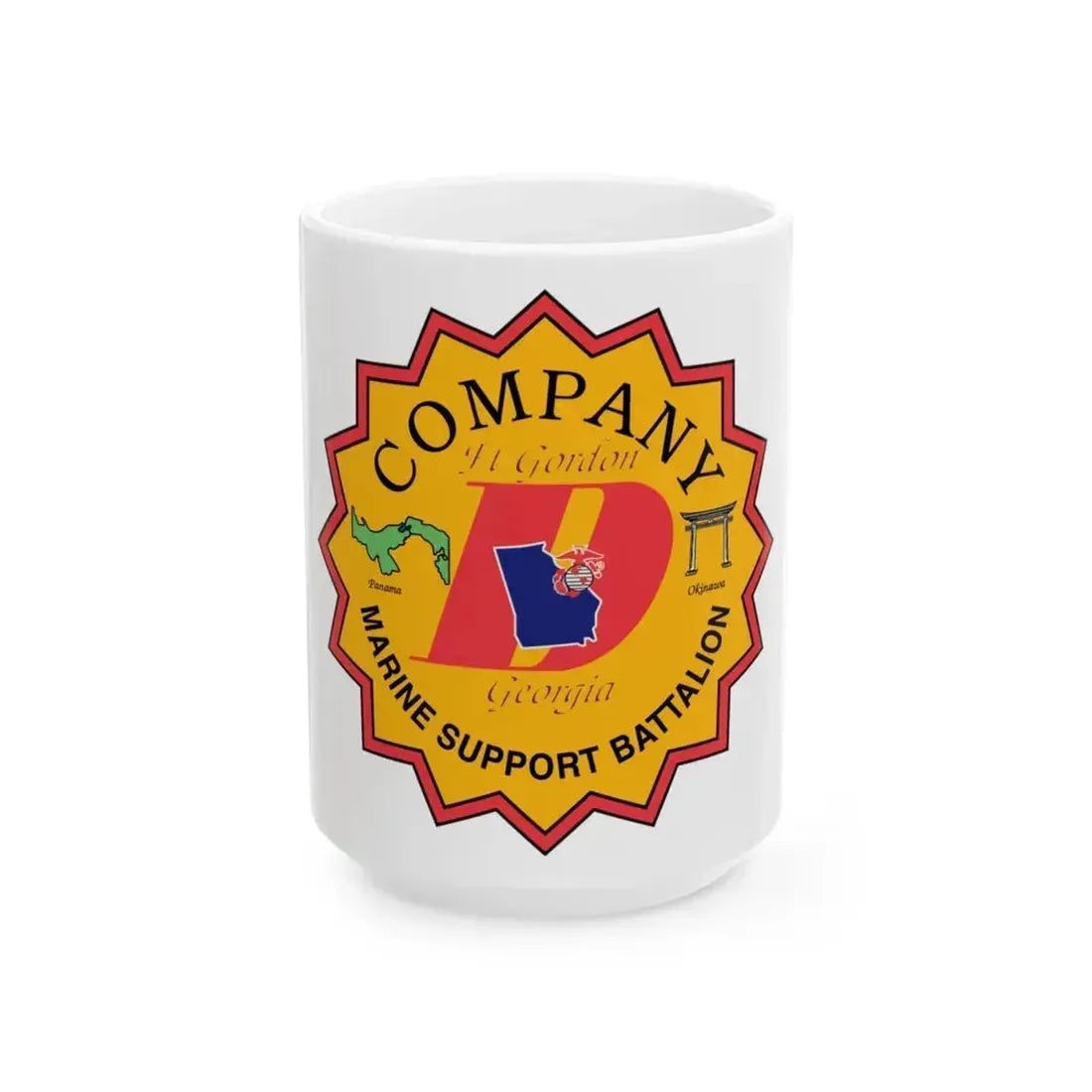 Company D Georgia (USMC) White Coffee Mug 15oz - Go Mug Yourself