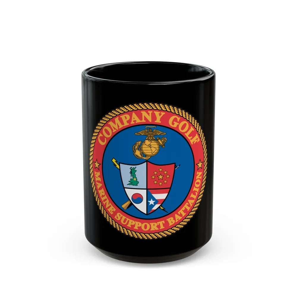 Company Golf (USMC) Black Coffee Mug-15oz-Go Mug Yourself