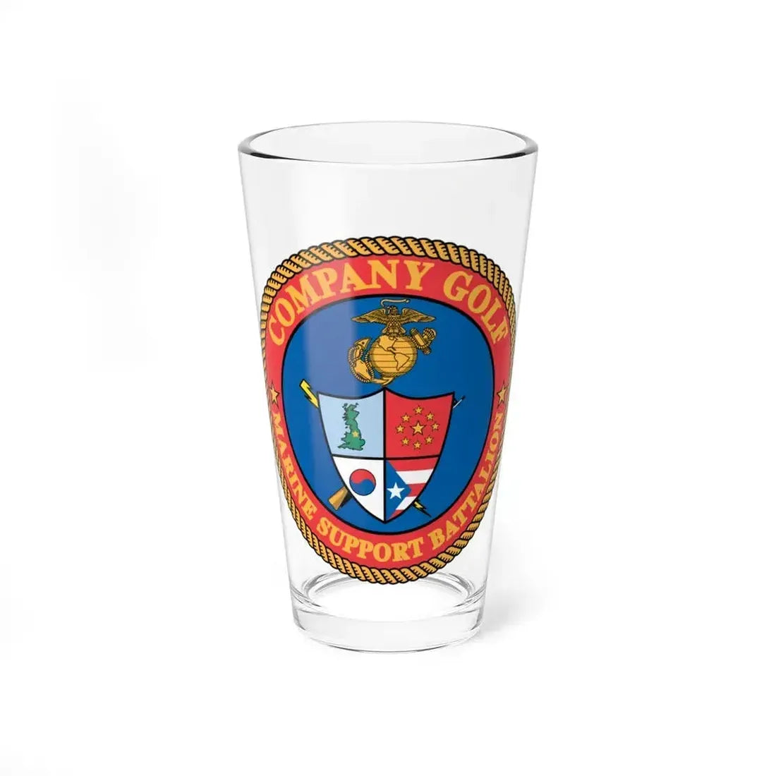 Company Golf (USMC) Pint Glass 16oz 16oz - Go Mug Yourself