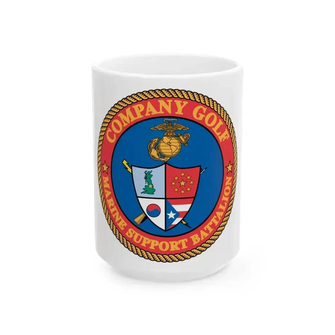 Company Golf (USMC) White Coffee Mug 15oz - Go Mug Yourself
