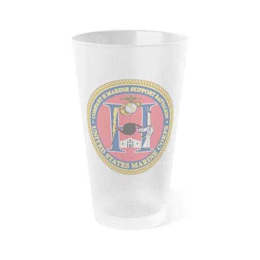 COMPANY H MARINE (USMC) Frosted Pint Glass 16oz-Go Mug Yourself