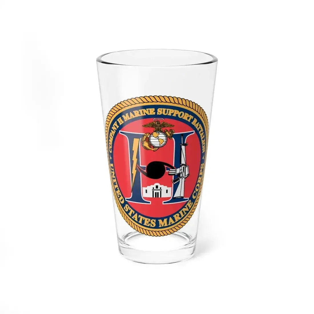 COMPANY H MARINE (USMC) Pint Glass 16oz 16oz - Go Mug Yourself