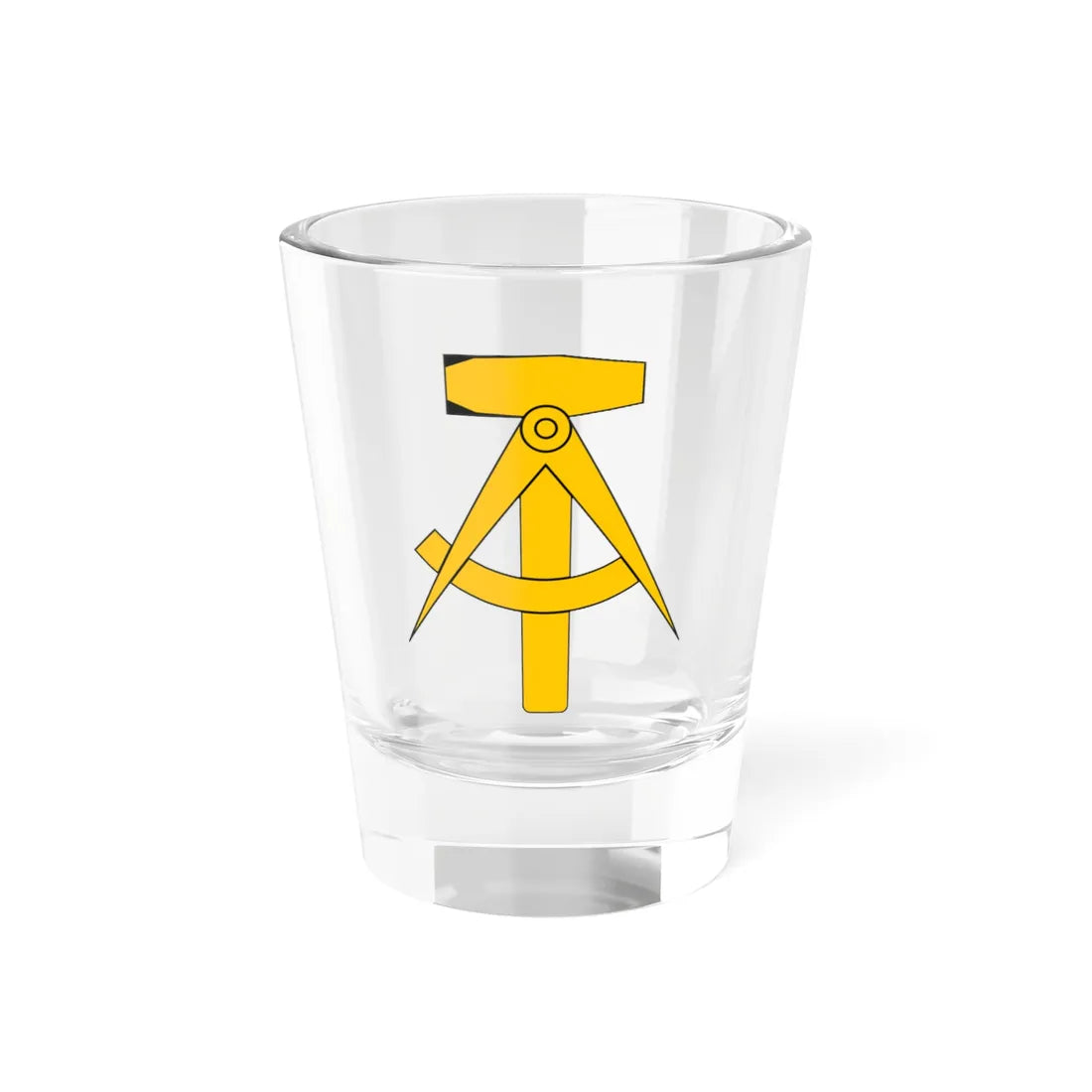 Compass and Hammer (Coat of Arms) Shot Glass 1.5oz 1.5oz - Go Mug Yourself