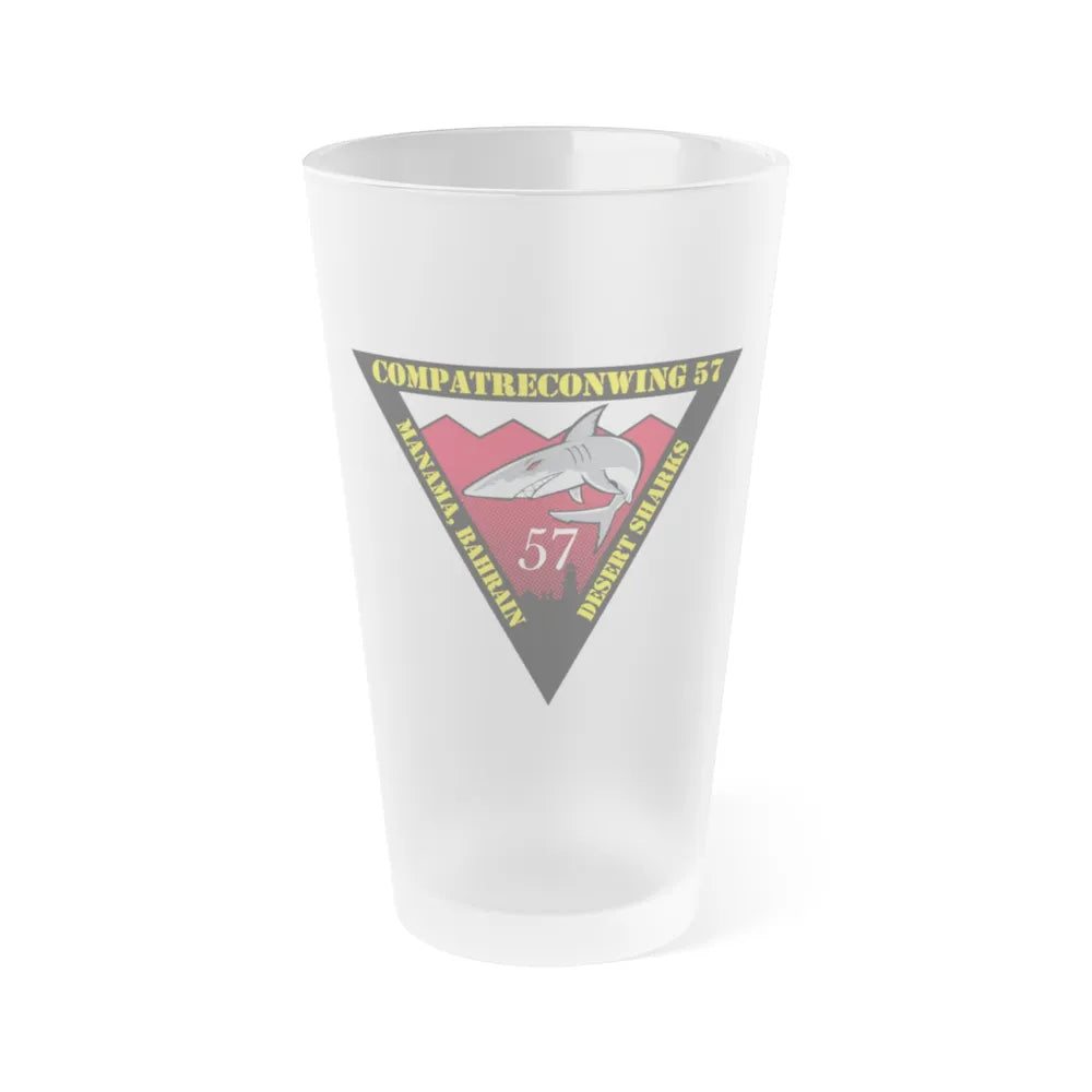 COMPATRECONWING 57 Commander Patrol and Reconnaissance Wing 57 (U.S. Navy) Frosted Pint Glass 16oz-Go Mug Yourself