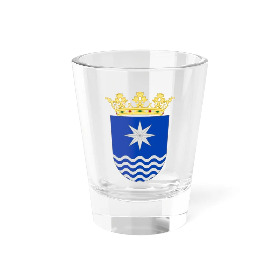 Compostela Old Shield (Dominica) (Coat of Arms) Shot Glass 1.5oz 1.5oz - Go Mug Yourself