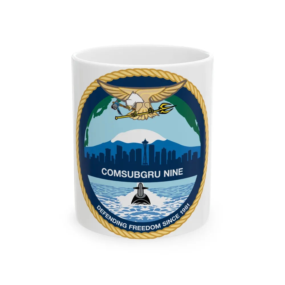 COMSUBGRU 9 Commander Submarine Group 9 (U.S. Navy) White Coffee Mug-11oz-Go Mug Yourself