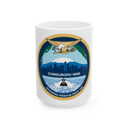 COMSUBGRU 9 Commander Submarine Group 9 (U.S. Navy) White Coffee Mug-15oz-Go Mug Yourself