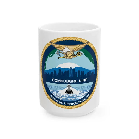 COMSUBGRU 9 Commander Submarine Group 9 (U.S. Navy) White Coffee Mug 15oz - Go Mug Yourself