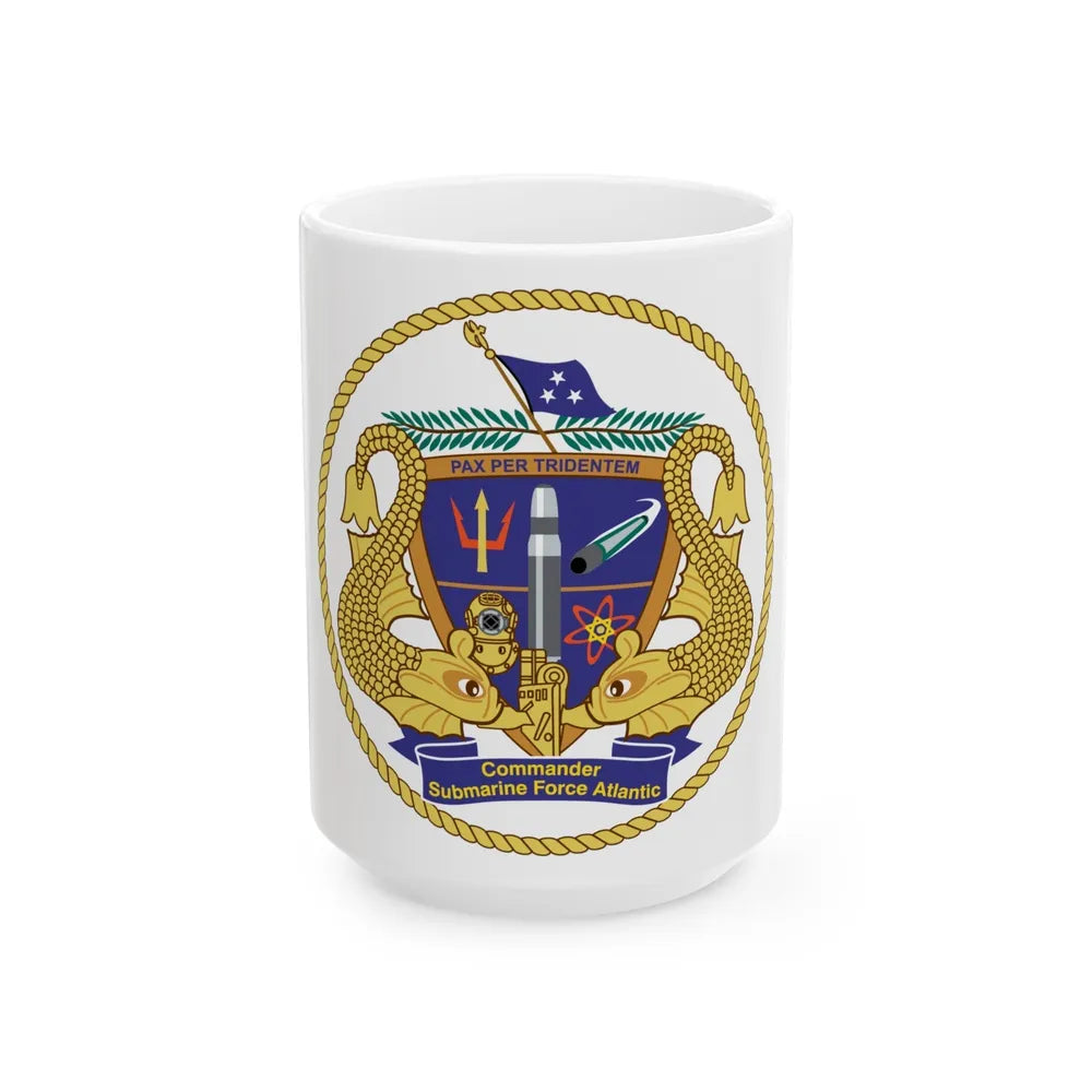 COMSUBLANT Atlantic Crest Commander Submarine Force Atlantic (U.S. Navy) White Coffee Mug-15oz-Go Mug Yourself