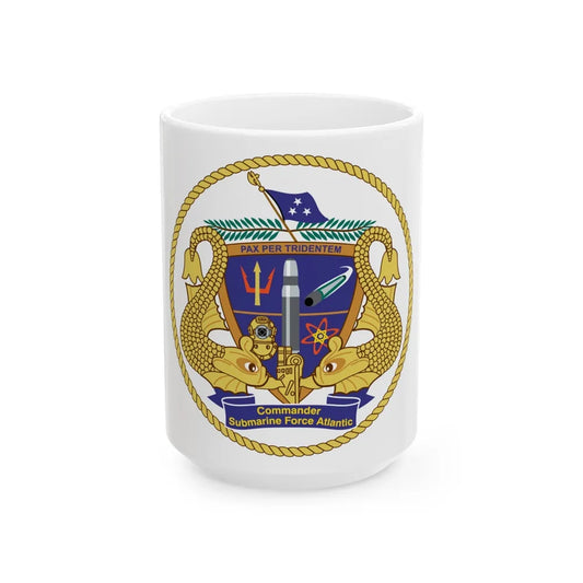 COMSUBLANT Atlantic Crest Commander Submarine Force Atlantic (U.S. Navy) White Coffee Mug-15oz-Go Mug Yourself