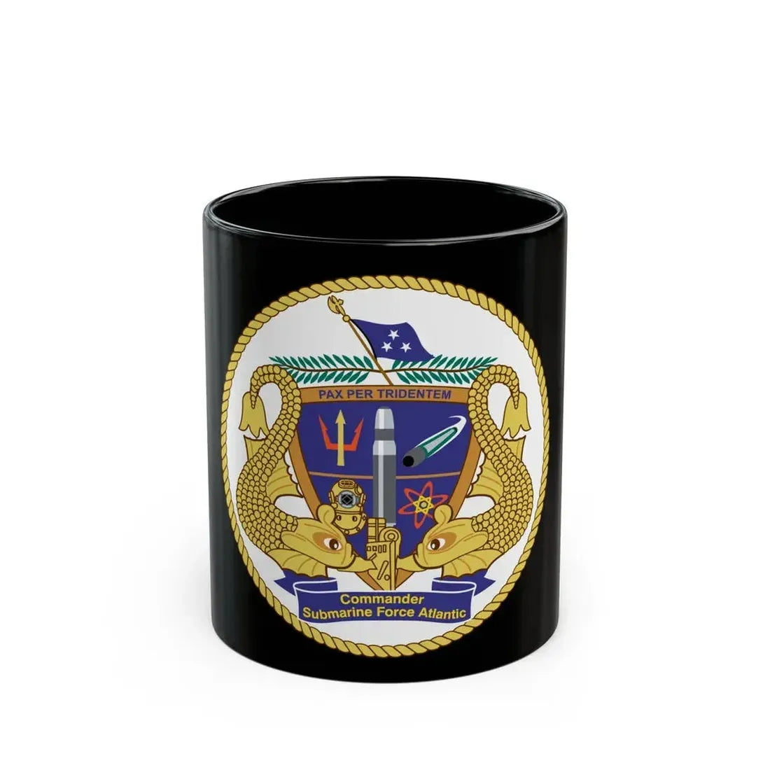 COMSUBLANT Atlantic Crest Commander Submarine Force Atlantic (U.S. Navy) Black Coffee Mug - Go Mug Yourself