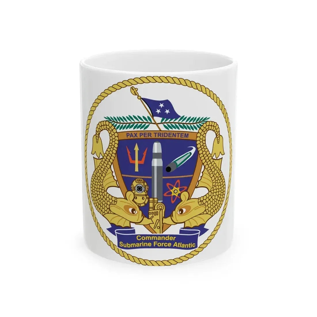 COMSUBLANT Atlantic Crest Commander Submarine Force Atlantic (U.S. Navy) White Coffee Mug 11oz - Go Mug Yourself
