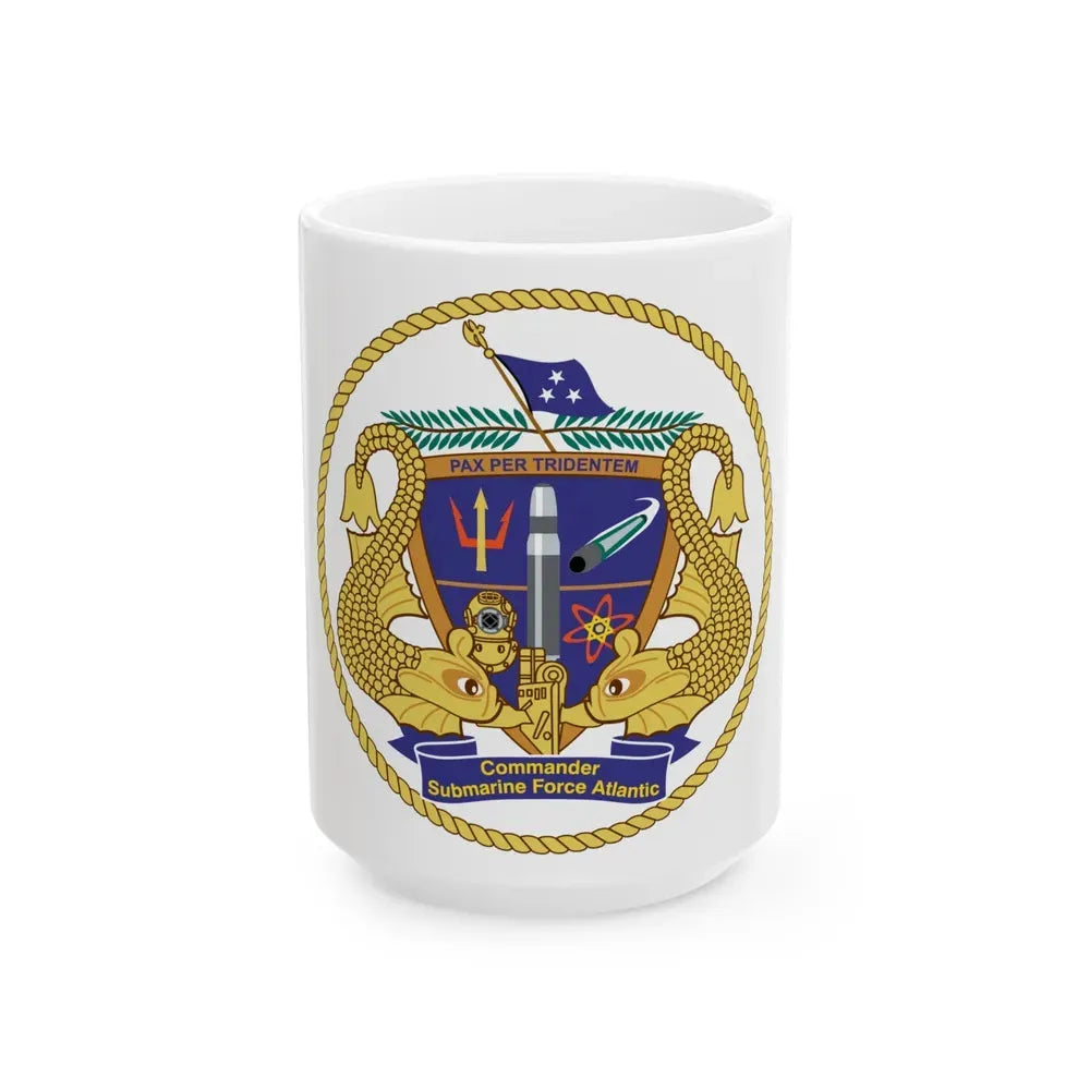 COMSUBLANT Atlantic Crest Commander Submarine Force Atlantic (U.S. Navy) White Coffee Mug 15oz - Go Mug Yourself