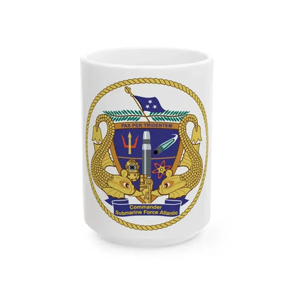 COMSUBLANT Atlantic Crest Commander Submarine Force Atlantic (U.S. Navy) White Coffee Mug 15oz - Go Mug Yourself