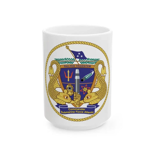 COMSUBLANT Atlantic Crest Commander Submarine Force Atlantic (U.S. Navy) White Coffee Mug 15oz - Go Mug Yourself