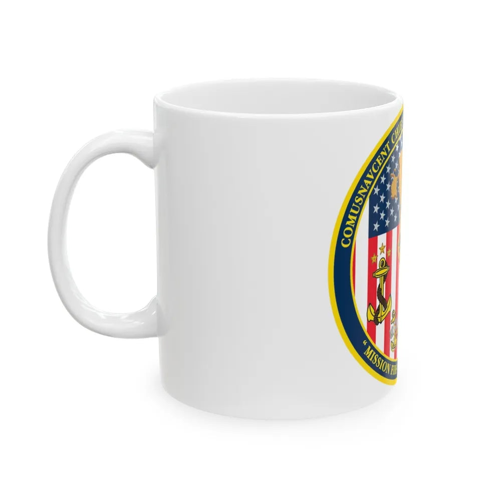 COMUSNAVCENT CPO Assoc COMUSNAVCENT CPO Assoc US Naval Forces Central Command Chief Petty Officer Association (U.S. Navy) White Coffee Mug-Go Mug Yourself