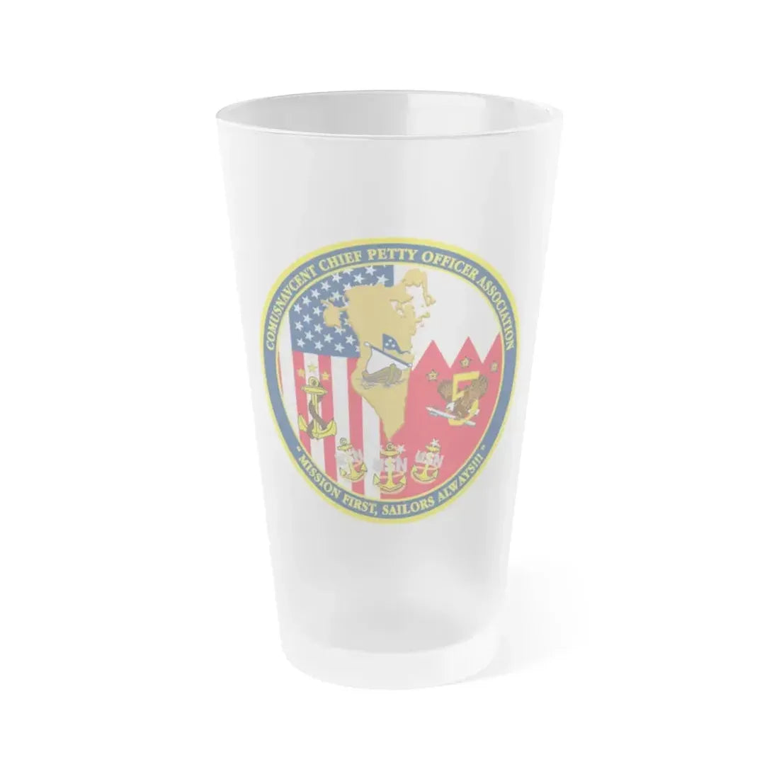 COMUSNAVCENT CPO Assoc COMUSNAVCENT CPO Assoc US Naval Forces Central Command Chief Petty Officer Association (U.S. Navy) Frosted Pint Glass 16oz Default Title - Go Mug Yourself