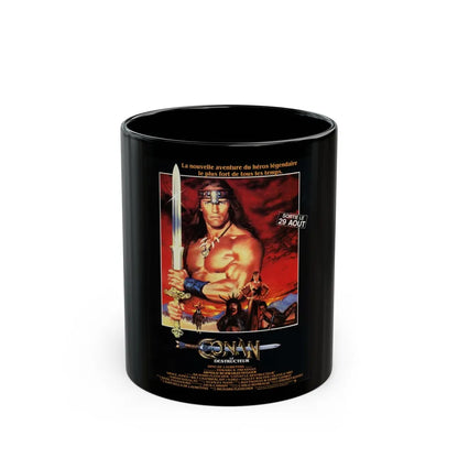 CONAN THE DESTROYER 1984 Movie Poster - Black Coffee Mug-11oz-Go Mug Yourself