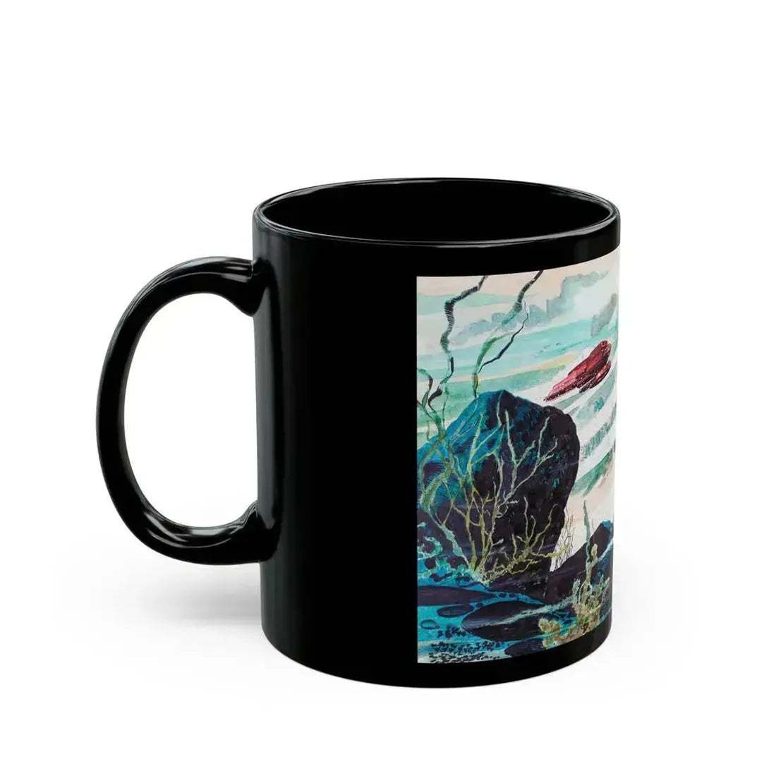 Concept art for the Great Undersea Race (2) - Black Coffee Mug - Go Mug Yourself