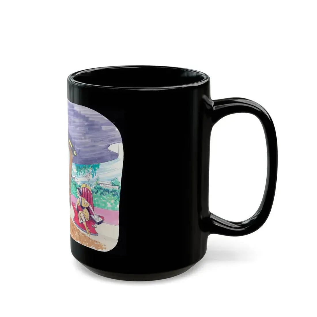 Concept art for the Great Undersea Race (3) - Black Coffee Mug - Go Mug Yourself