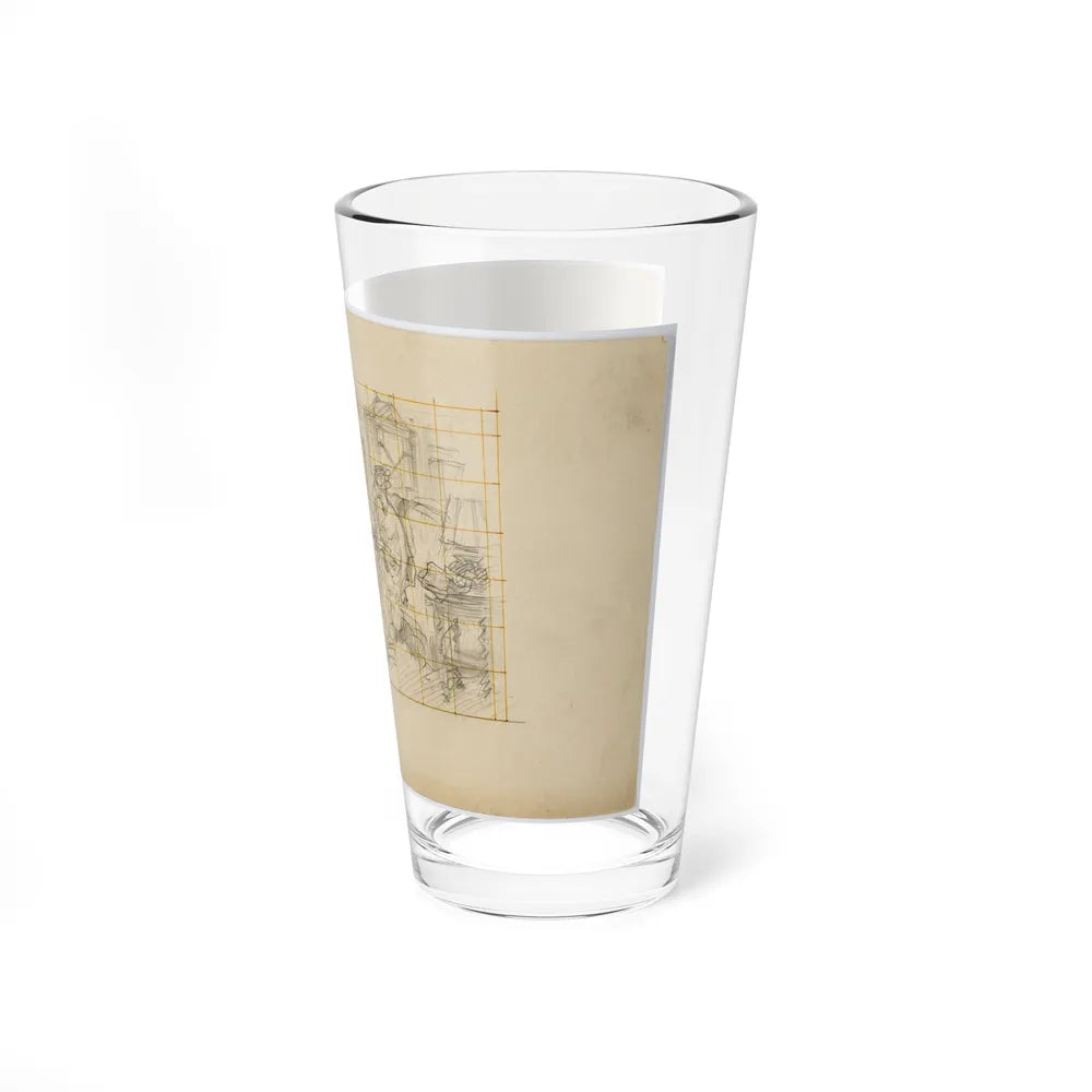 Conceptual Drawings - Pint Glass 16oz-Go Mug Yourself