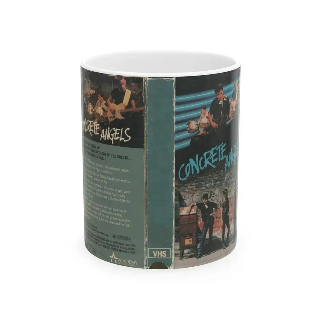 CONCRETE ANGELS (VHS COVER) - White Coffee Mug 11oz - Go Mug Yourself