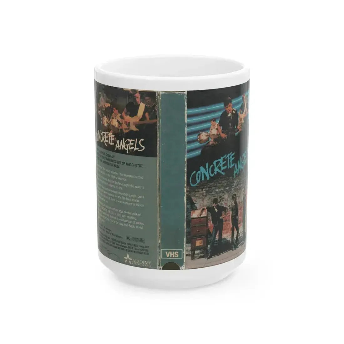 CONCRETE ANGELS (VHS COVER) - White Coffee Mug 15oz - Go Mug Yourself