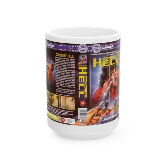 CONCRETE HELL (VHS COVER) - White Coffee Mug 15oz - Go Mug Yourself