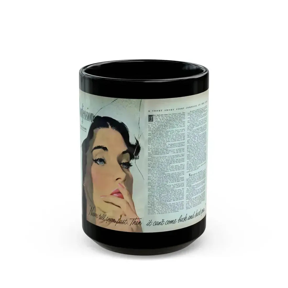 Confession, Redbook magazine, June 1951 - Black Coffee Mug 15oz - Go Mug Yourself