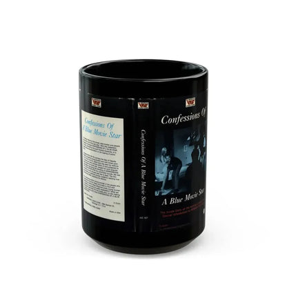 CONFESSIONS OF A BLUE MOVIE STAR (VHS COVER) - Black Coffee Mug 15oz - Go Mug Yourself