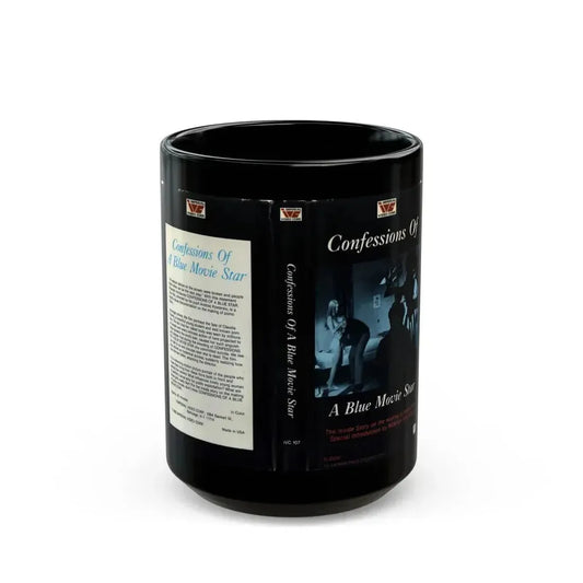 CONFESSIONS OF A BLUE MOVIE STAR (VHS COVER) - Black Coffee Mug 15oz - Go Mug Yourself