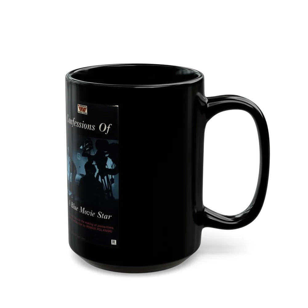 CONFESSIONS OF A BLUE MOVIE STAR (VHS COVER) - Black Coffee Mug-Go Mug Yourself