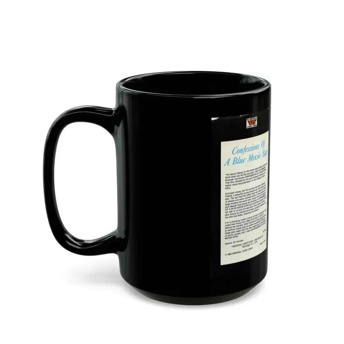 CONFESSIONS OF A BLUE MOVIE STAR (VHS COVER) - Black Coffee Mug - Go Mug Yourself