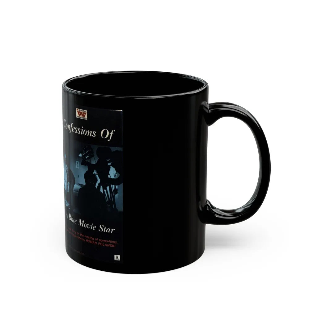 CONFESSIONS OF A BLUE MOVIE STAR (VHS COVER) - Black Coffee Mug-Go Mug Yourself