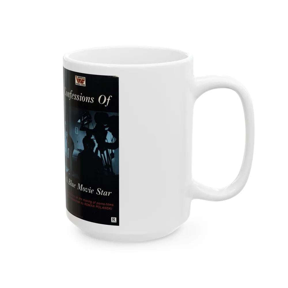 CONFESSIONS OF A BLUE MOVIE STAR (VHS COVER) - White Coffee Mug-Go Mug Yourself