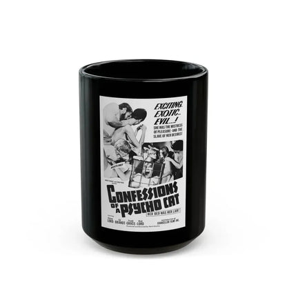 CONFESSIONS OF A PSYCHO CAT 1968 Movie Poster - Black Coffee Mug 15oz - Go Mug Yourself
