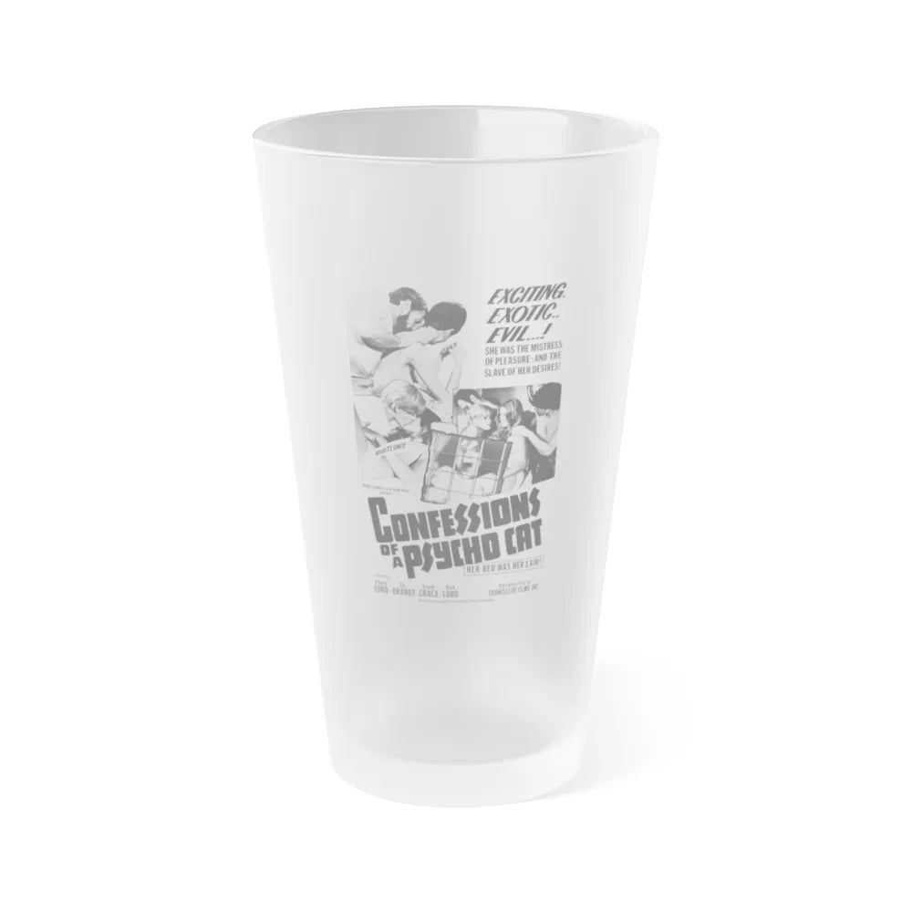 CONFESSIONS OF A PSYCHO CAT 1968 Movie Poster - Frosted Pint Glass 16oz-16oz-Frosted-Go Mug Yourself