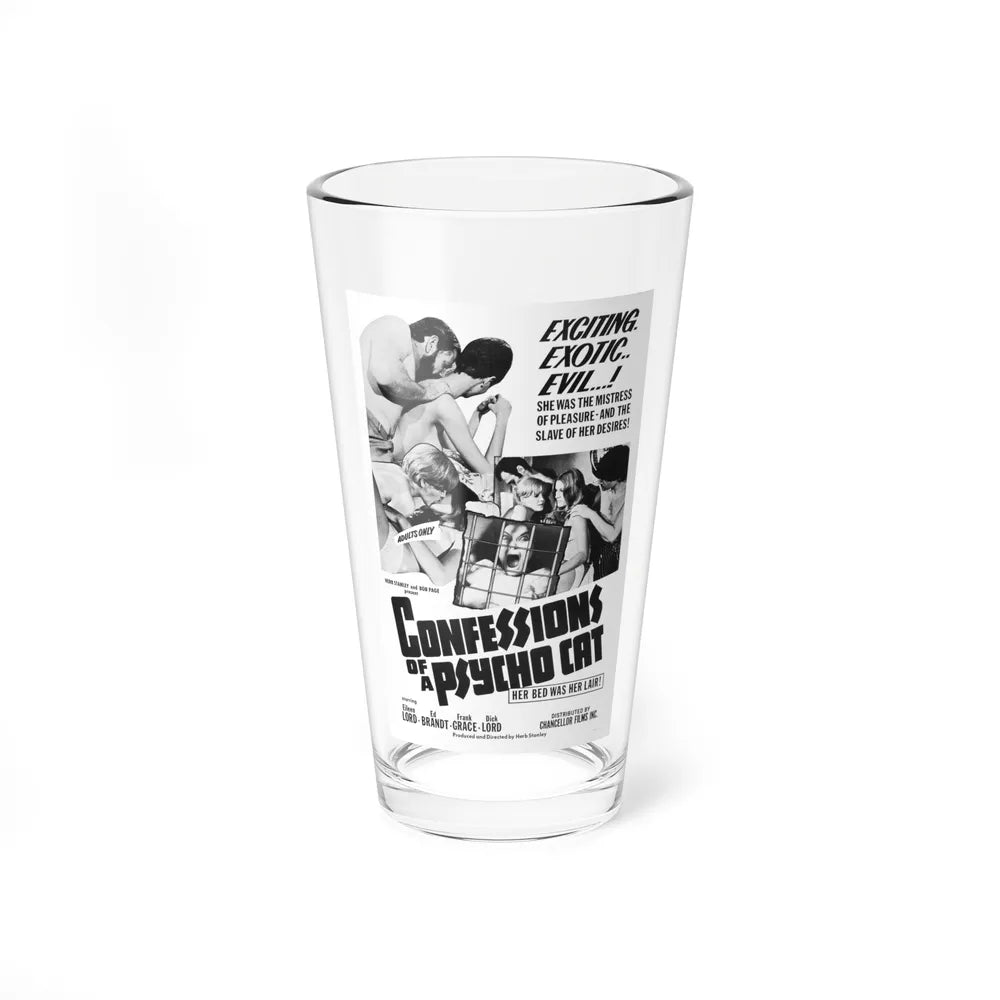 CONFESSIONS OF A PSYCHO CAT 1968 Movie Poster - Pint Glass 16oz-16oz-Go Mug Yourself