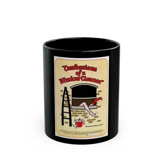 CONFESSIONS OF A WINDOW CLEANER 1974 Movie Poster - Black Coffee Mug 11oz - Go Mug Yourself