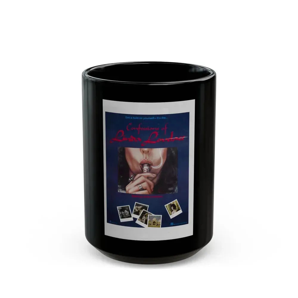 CONFESSIONS OF LINDA LOVELACE 1977 Movie Poster - Black Coffee Mug 15oz - Go Mug Yourself