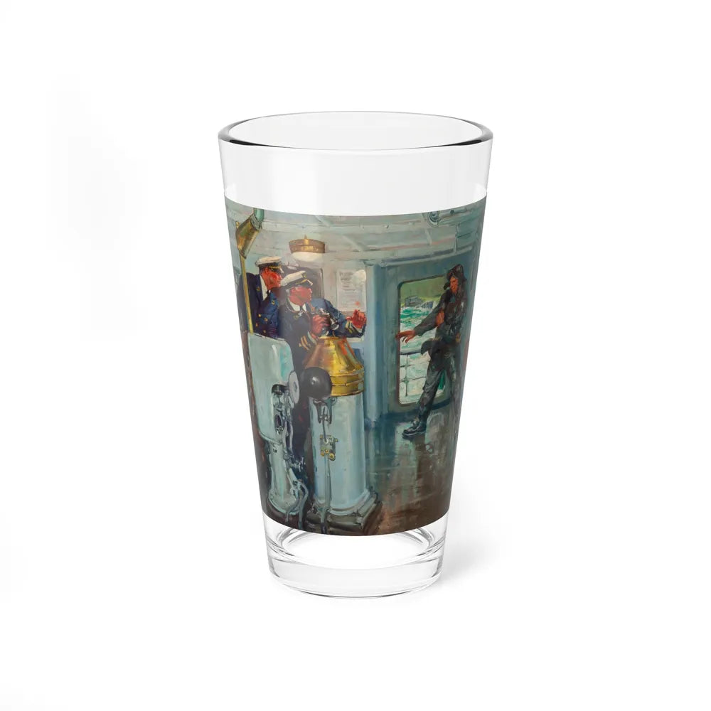 Confrontation at Sea, magazine story illustration, 1942 - Pint Glass 16oz-16oz-Go Mug Yourself