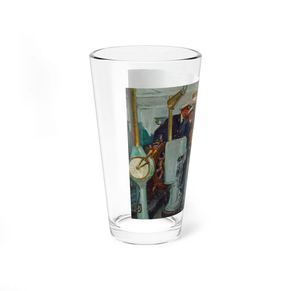 Confrontation at Sea, magazine story illustration, 1942 - Pint Glass 16oz-Go Mug Yourself