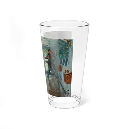 Confrontation at Sea, magazine story illustration, 1942 - Pint Glass 16oz-Go Mug Yourself