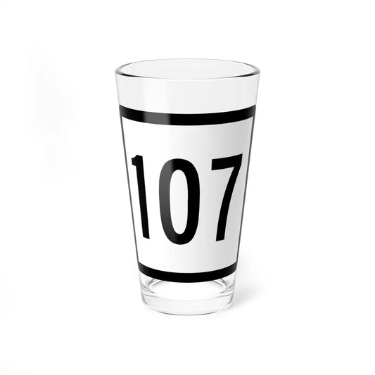 Connecticut Highway 107 (Connecticut) (Road Sign) Pint Glass 16oz 16oz - Go Mug Yourself