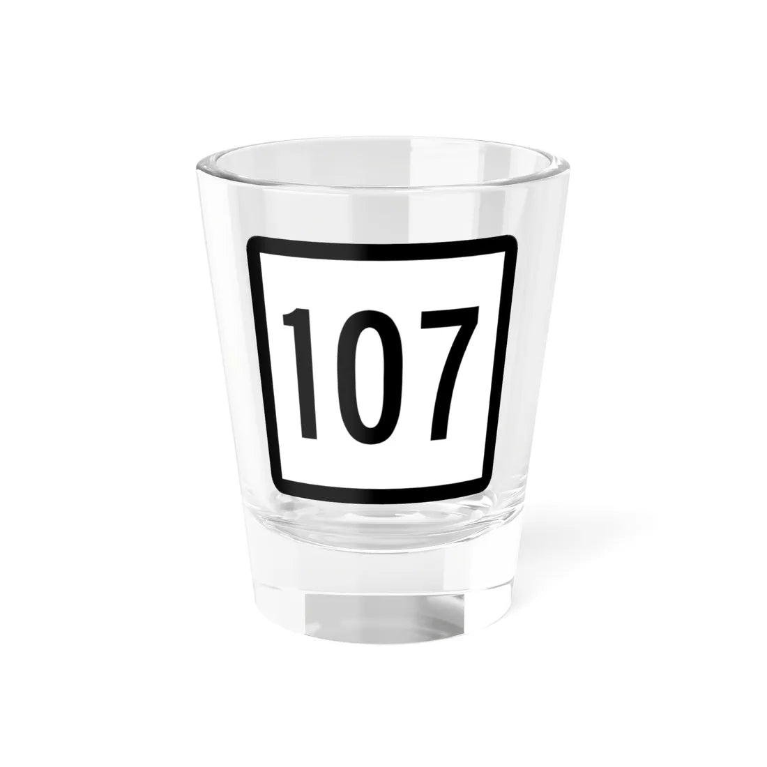 Connecticut Highway 107 (Connecticut) (Road Sign) Shot Glass 1.5oz 1.5oz - Go Mug Yourself