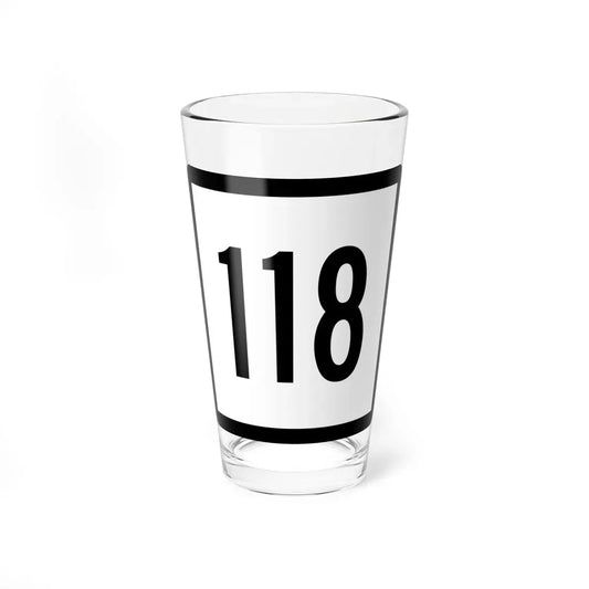 Connecticut Highway 118 (Connecticut) (Road Sign) Pint Glass 16oz 16oz - Go Mug Yourself