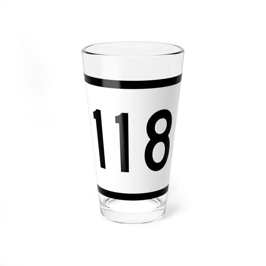 Connecticut Highway 118 wide (Connecticut) (Road Sign) Pint Glass 16oz 16oz - Go Mug Yourself