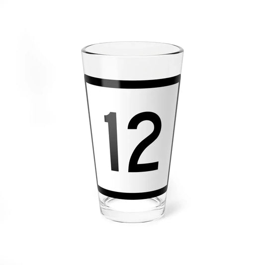 Connecticut Highway 12 (Connecticut) (Road Sign) Pint Glass 16oz 16oz - Go Mug Yourself